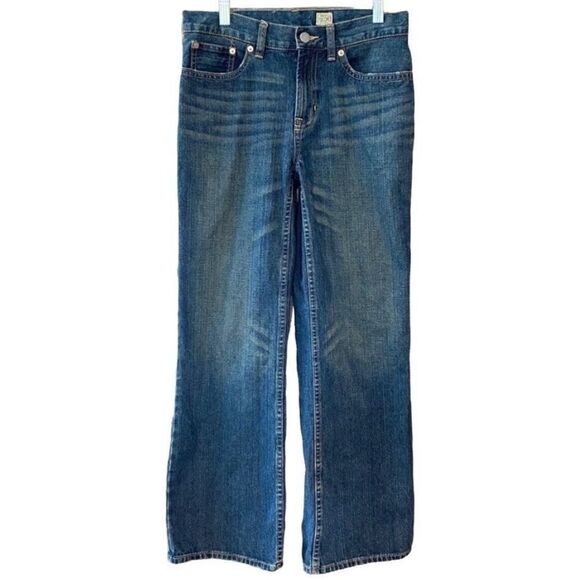 Ralph Lauren Polo 750 Girls 14 Blue Denim Dark Wash Faded Bootcut Cotton Jeans - Picture 1 of 11